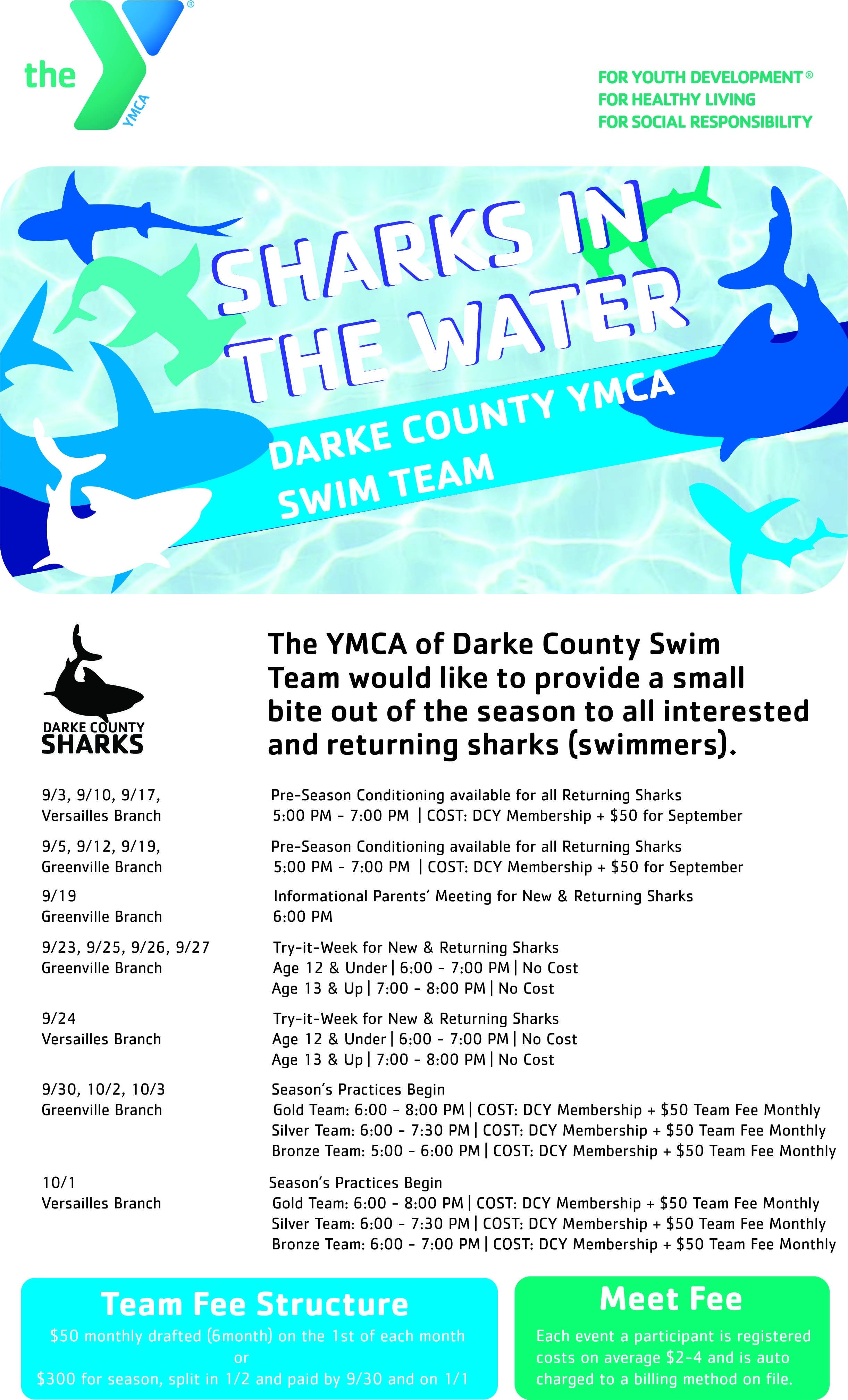 The DCY Sharks Swim Team information - Darke County YMCA